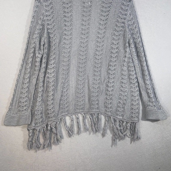 Ruby Rd Cardigan Womens Large Grey Long Sleeve Tight Knit Tasseled Casual Adult - Picture 10 of 11